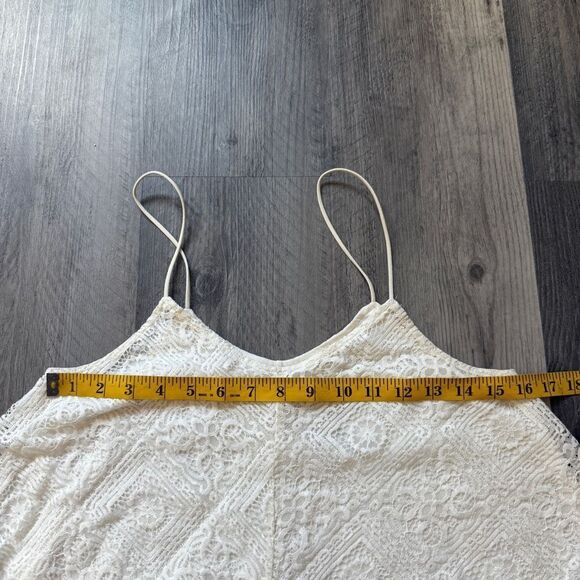 American Eagle Lace Crop Top Lined Small Cream Boho - Picture 9 of 11